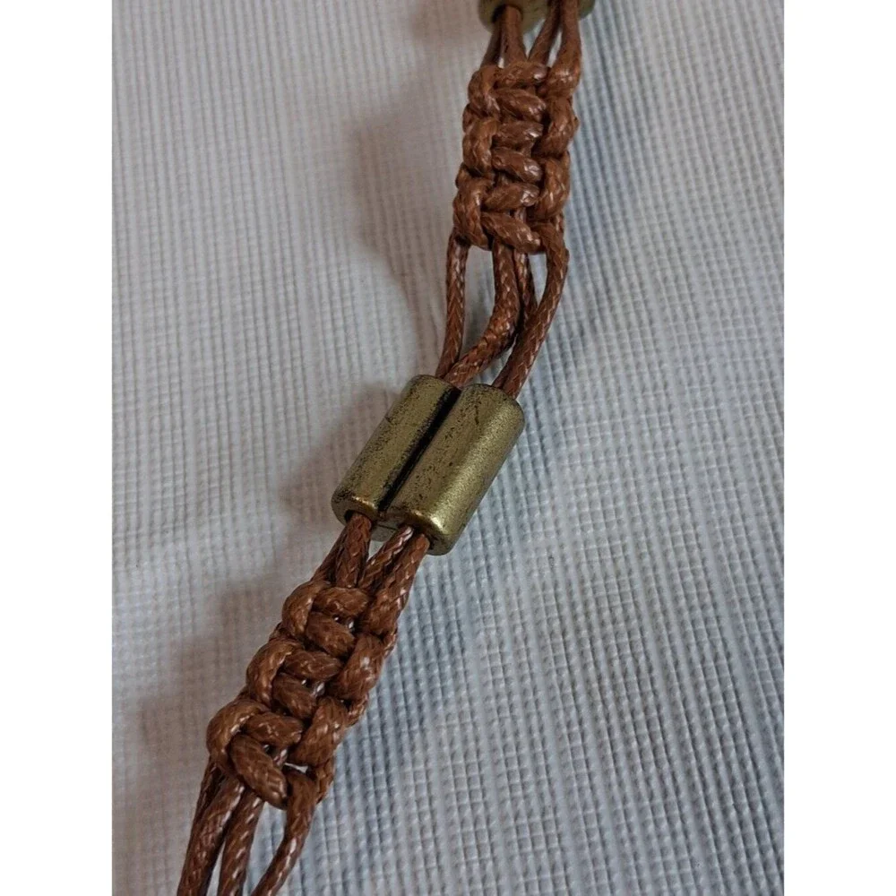 Paparazzi Brown Brass Tone Offshore Drifter Unisex Braided Cord Fashion Necklace